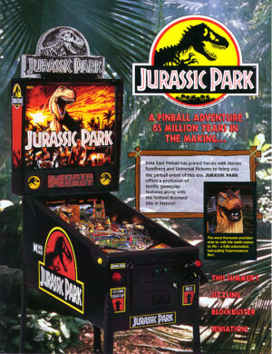 Jurassic Park Pinball Flyer