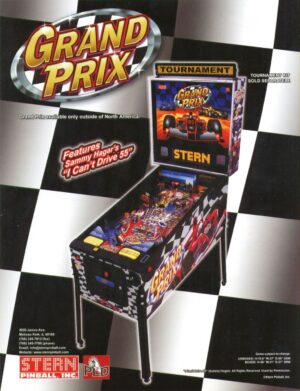 Grand Prix Pinball Flyer