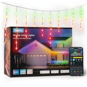 Govee Icicle Lights, Smart RGBIC Christmas Lights, IP65 Waterproof
