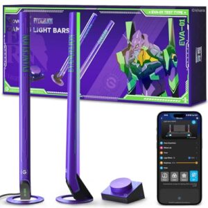 Govee x Evangelion RGBIC Gaming Light Bars H6047 with Smart Controller, Wi-Fi Smart LED Gaming Lights with Music Modes, 62 Scene Modes Built, Work with Alexa & Google Assistant, Game Room Light Decor